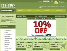 Tablet Screenshot of 123-cigs.com